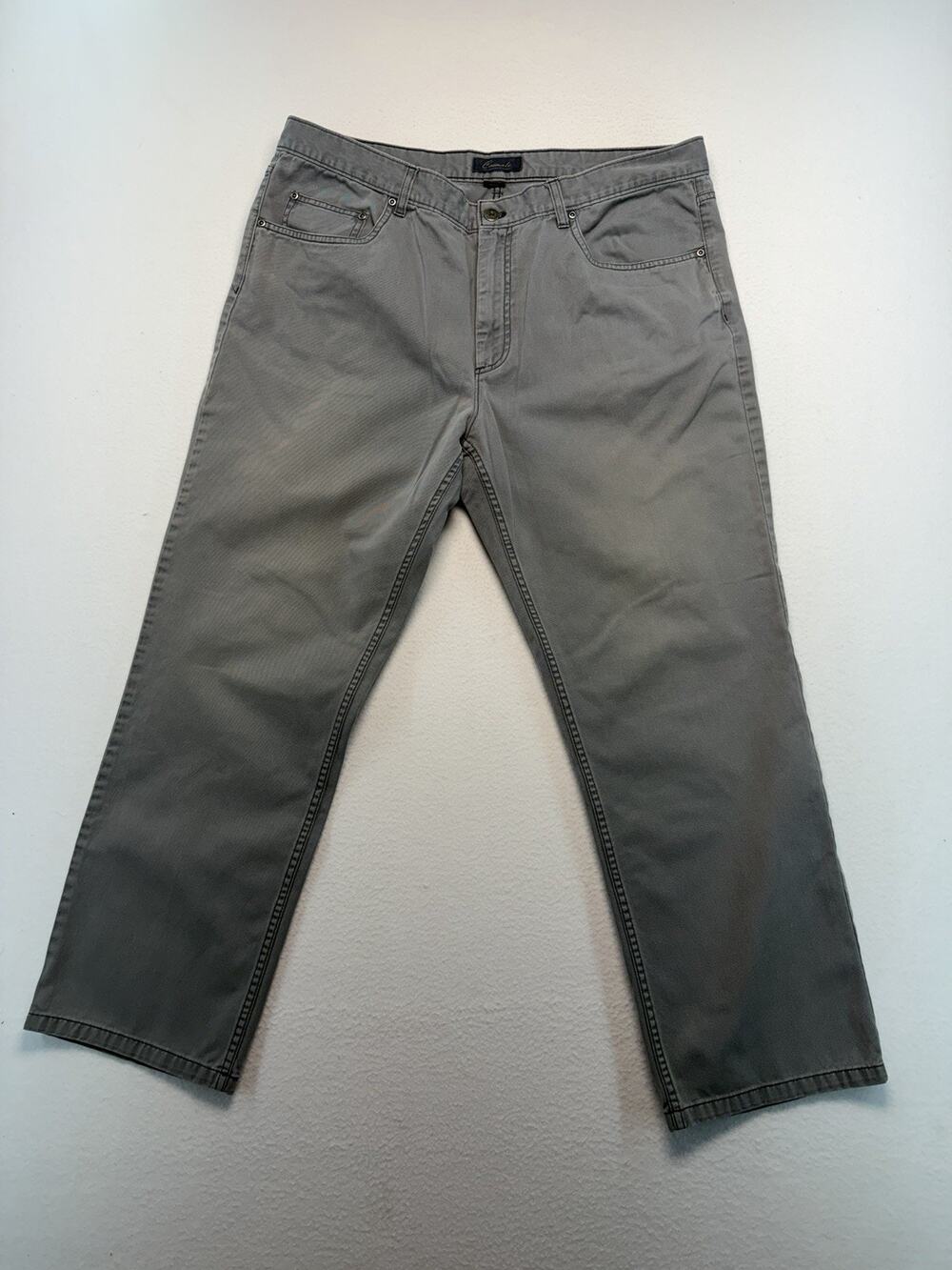 Cotten casuals gray Flat Front pants men 40X30 Office Workwear Streetwear Travel